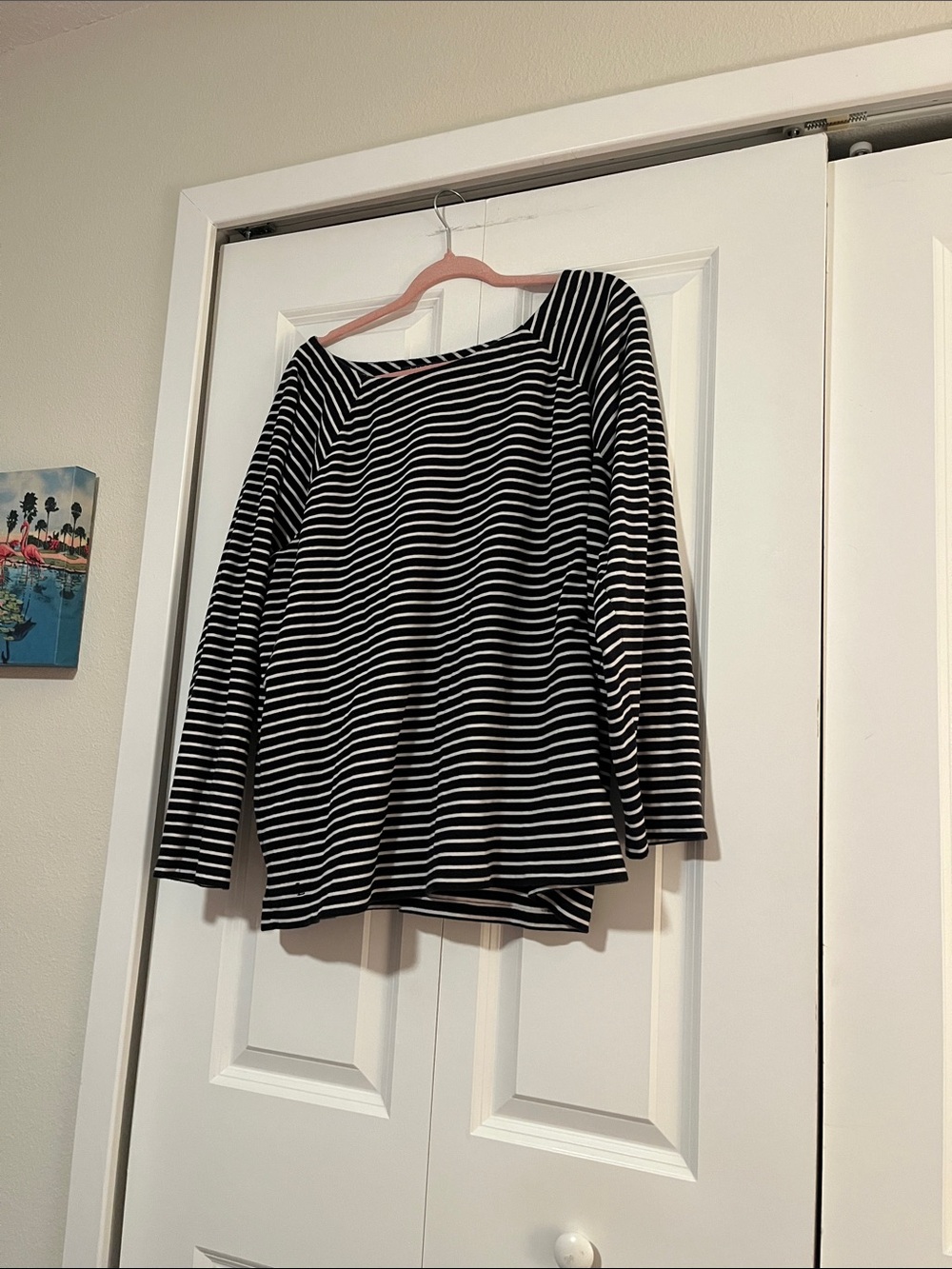 Ralph Lauren Black and White Striped Long Sleeve Top